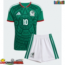 Camisa de Futebol México Alexis Vega #10 Equipamento Principal Infantil Mundo 2026 Manga Curta (+ Calças curtas)